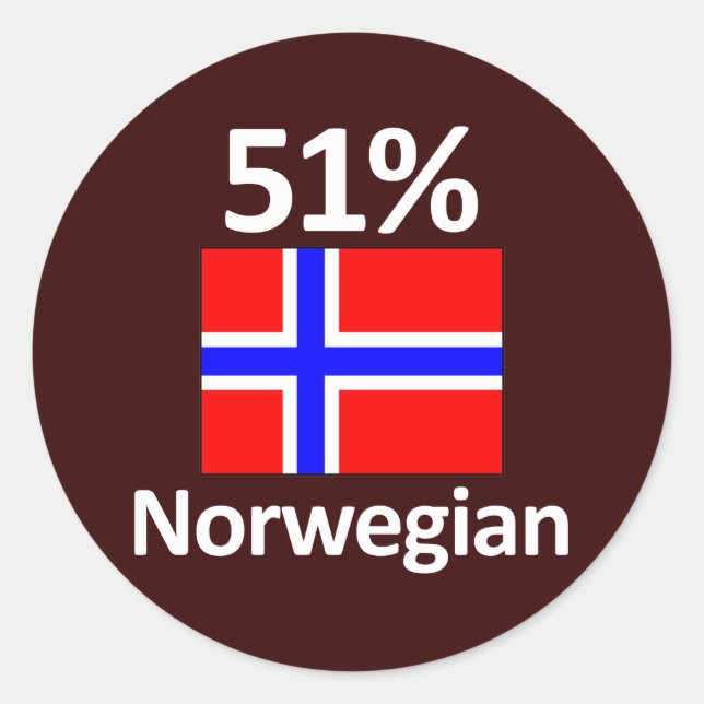 Adesivo Redondo 51% Norueguês (Frente)
