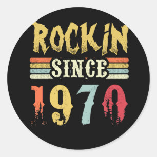 Adesivo Redondo 52 Year Old Classic Rock 1970 52nd Birthday