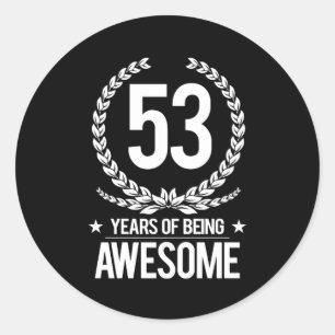 Adesivo Redondo 53rd Aniversário (53 anos de ser impressionantes)