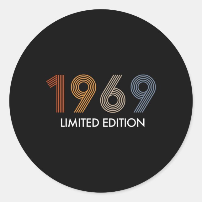 Adesivo Redondo 54 Anos 1969 54º (Frente)