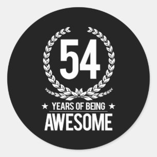 Adesivo Redondo 54th Aniversário (54 anos de ser impressionantes)