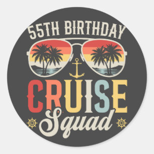 Adesivo Redondo 55.º Aniversário do Cruise Squad Family Matching