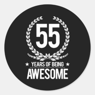 Adesivo Redondo 55th Aniversário (55 anos de ser impressionantes)