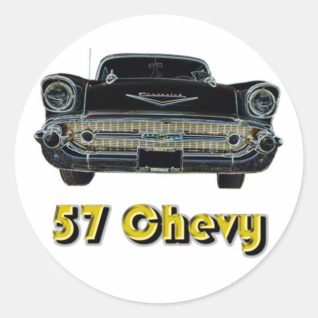 Adesivo Redondo 57 Chevy Sticker (Frente)