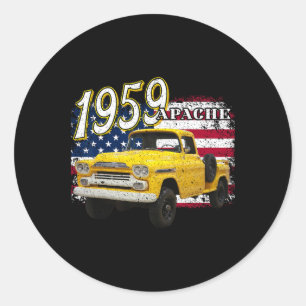 Adesivo Redondo 59 Apache Caminhão 4 De Julho Americano