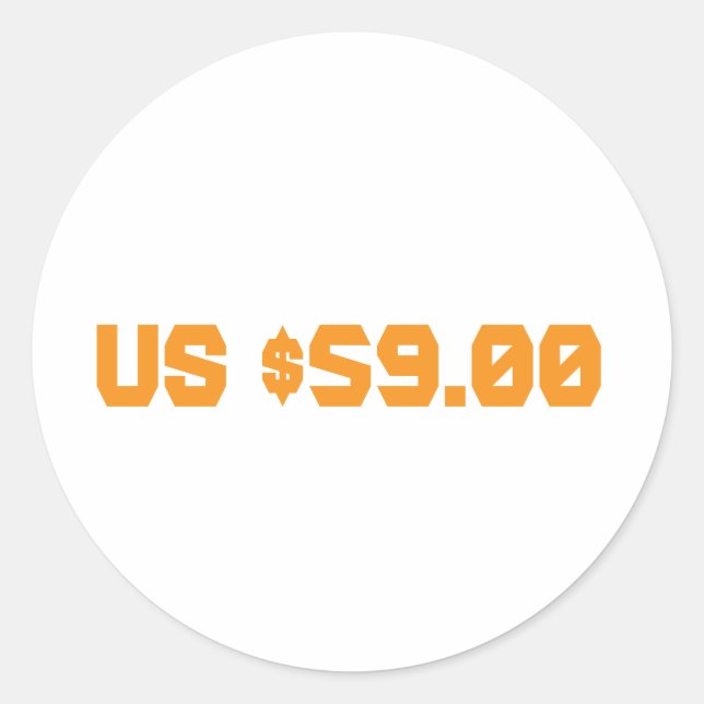 Adesivo Redondo 59 dólares (Frente)