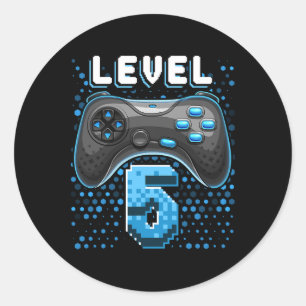 Adesivo Redondo 5 Controladora de videogame 5 Birthday Gamer Gift 