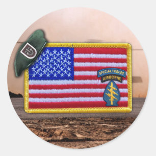 Adesivo Redondo 5 das forças especiais do Fort Campbell veterans S