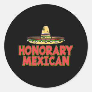 Adesivo Redondo 5 de Chapéu Honorário Mexicano - Cinco de Mayo