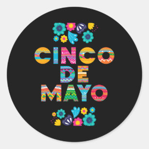 Adesivo Redondo 5 De Mayo Cinco De Mayo Sombrero Maraca
