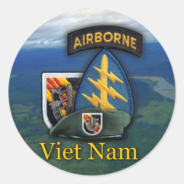 Adesivo Redondo 5 Especial força Green Berets flash Sticker (Frente)
