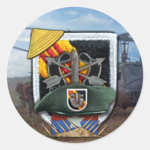 Adesivo Redondo 5 Especial força Green Berets flash Sticker