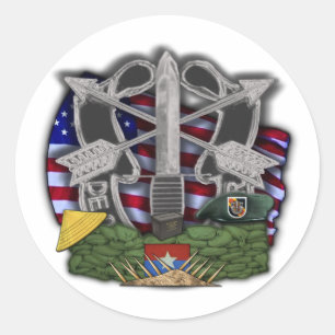 Adesivo Redondo 5 Especial força o vinetnam Sticker Green Berets