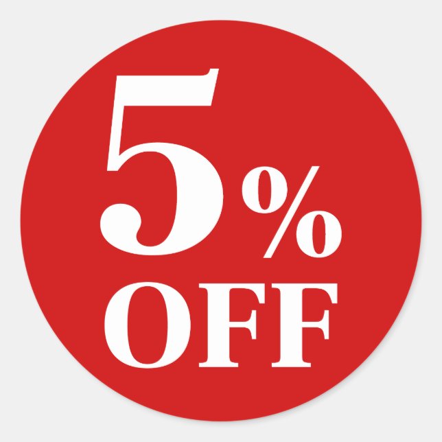 Adesivo Redondo 5% OFF Red Background Classk Round Sticker (Frente)