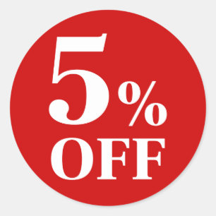 Adesivo Redondo 5% OFF Red Background Classk Round Sticker