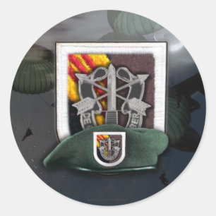 Adesivo Redondo 5o Veteranos das boinas verdes SF do grupo das
