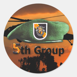 Adesivo Redondo 5o Veteranos LRRP do grupo SFG SF das forças