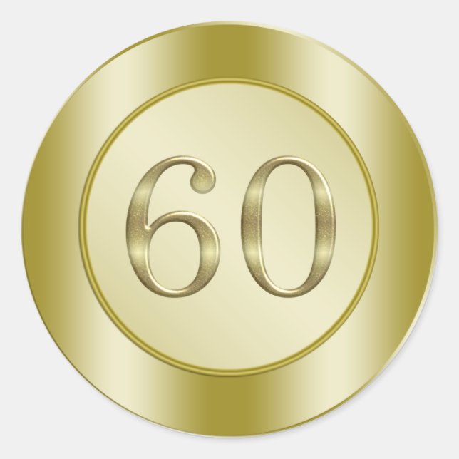 Adesivo Redondo 60º aniversário de casamento (Frente)