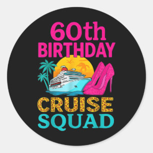 Adesivo Redondo 60.º Aniversário do Cruise Squad, 60 anos de idade