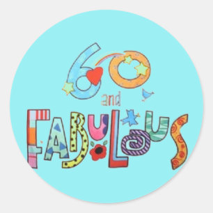 Adesivo Redondo 60 & balões coloridos fabulosos da rotulação do