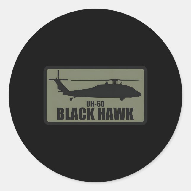 Adesivo Redondo 60 Black Hawk Patch Subduzido (Frente)