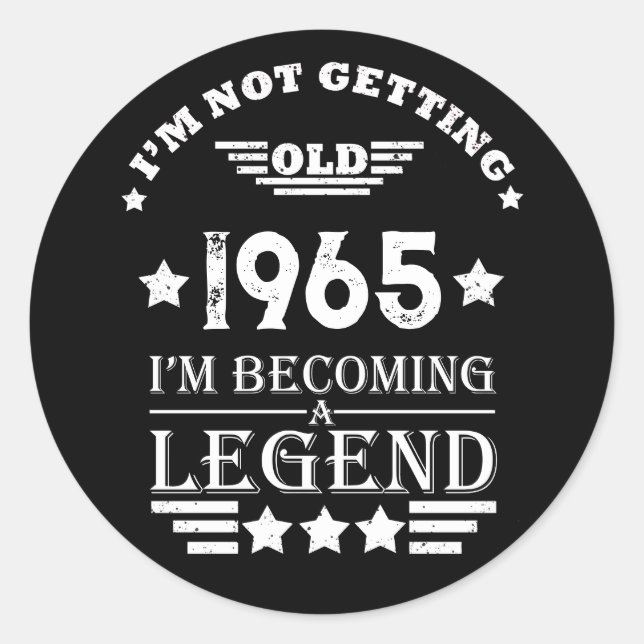 Adesivo Redondo 60 presentes de aniversário personalizados (Frente)