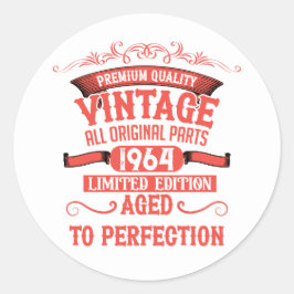 Adesivo Redondo 60 presentes de aniversário personalizados