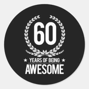 Adesivo Redondo 60th Aniversário (60 anos de ser impressionantes)