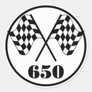 Adesivo Redondo 650 bandeiras Checkered