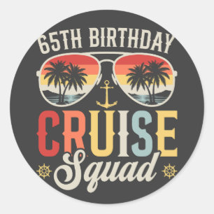 Adesivo Redondo 65.º Aniversário do Cruise Squad Family Matching
