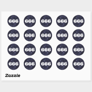 Adesivo Redondo 666 Angel Number Estrelas Mais alto autoalinhament