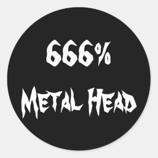 Adesivo Redondo 666% Cabeça de metal