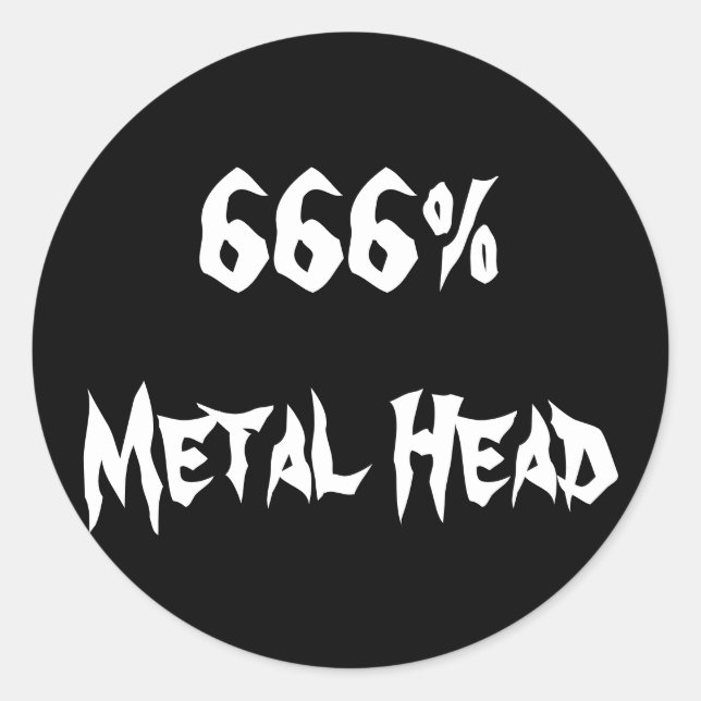 Adesivo Redondo 666% Cabeça de metal (Frente)