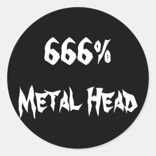Adesivo Redondo 666% Cabeça de metal
