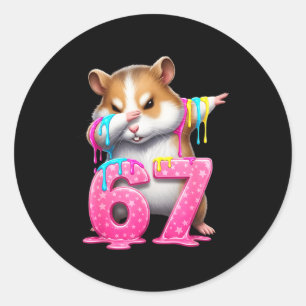Adesivo Redondo 67 Animais Divertidos 67 Brainrot Jovens Crianças