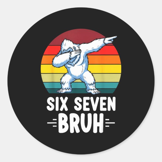 Adesivo Redondo 67 Animals Funny 67 Brainrot Youth Kids Yeti 67  (Frente)