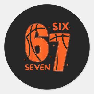 Adesivo Redondo 67 Basquete Seis Sete 6 7 Meme 6