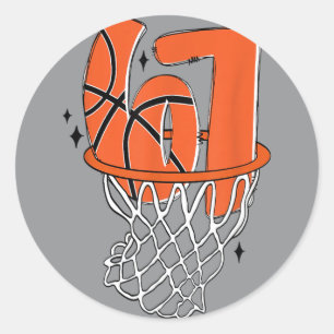 Adesivo Redondo 67 Basquete Seis Sete 6 7 Meme Engraçado 67 Basque