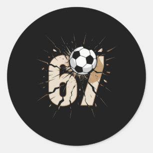 Adesivo Redondo 67 Brainrot Juventude Futebol Gotejamento - Crianç