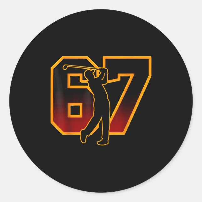 Adesivo Redondo 67 Brainrot Youth Golf Drip - Funny Kids 67  (Frente)