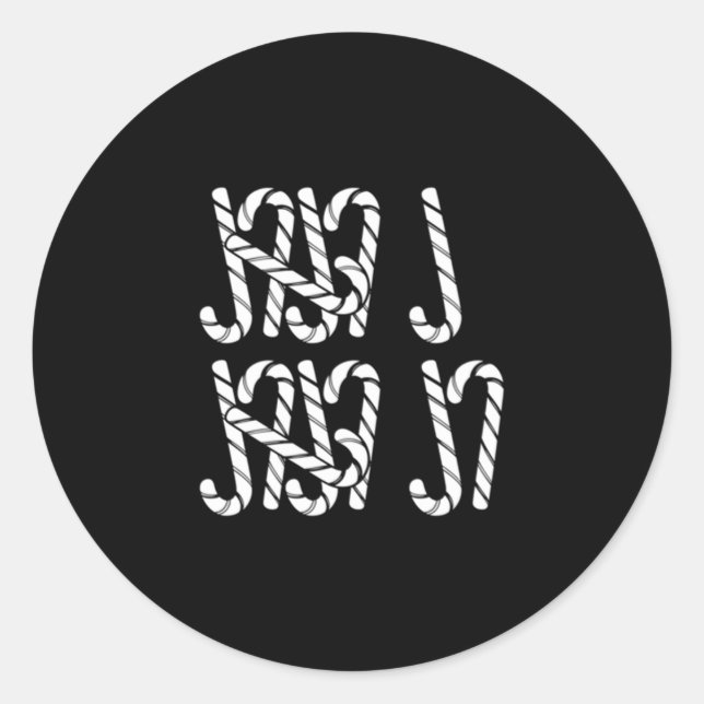 Adesivo Redondo 67 Candy Canes Tally Marks Xmas Long Sleeve  (Frente)