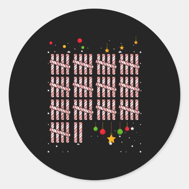 Adesivo Redondo 67 Candy Christmas Xmas Holiday Number 67  (Frente)