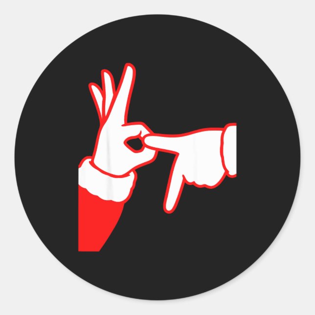 Adesivo Redondo 67 Christmas Hands Signals Santa Claus 6 7 Hand Ge (Frente)