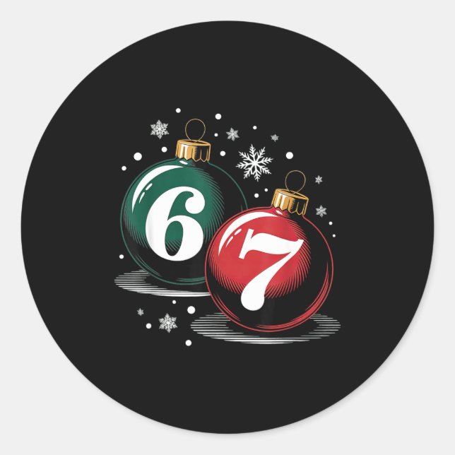 Adesivo Redondo 67 Christmas Kids Boys Girls Meme Xmas Funny Slang (Frente)