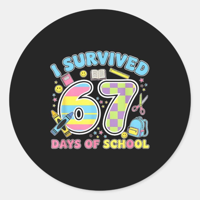 Adesivo Redondo 67 Clroom Milestone Cute Pastel Kids Humor  (Frente)