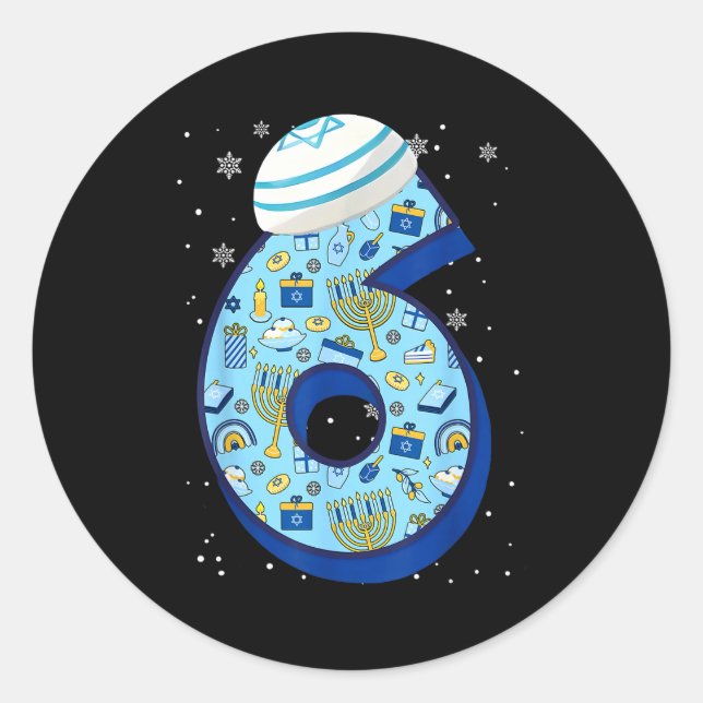 Adesivo Redondo 67 Couple Hanukkah Matching Six Seven Meme Jewish  (Frente)