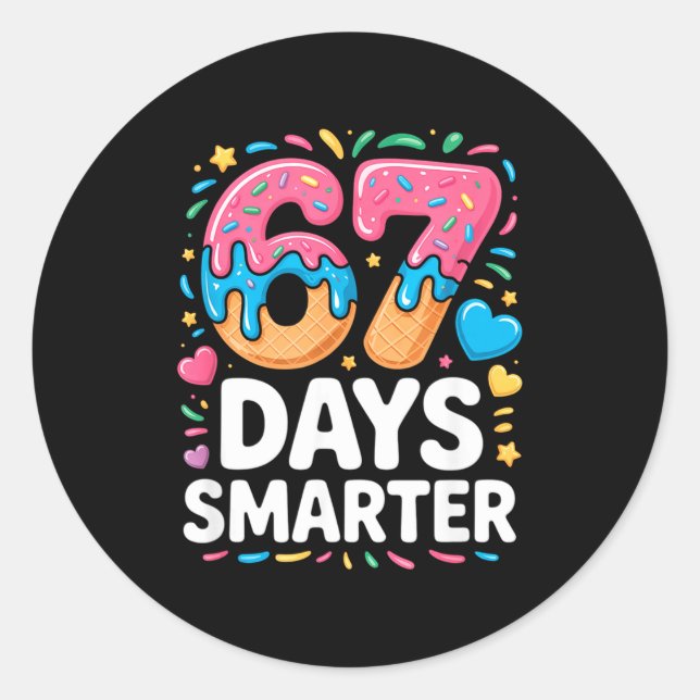 Adesivo Redondo 67 Days Smarter Drip Kids Teachers 67 Meme Humor F (Frente)
