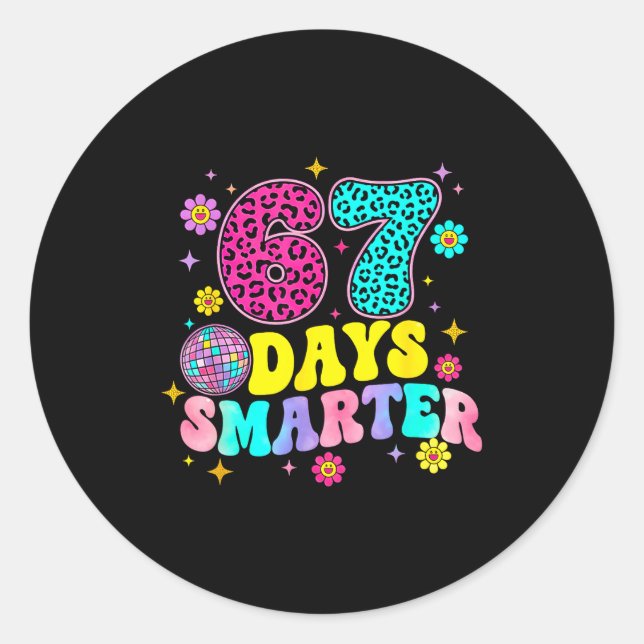 Adesivo Redondo 67 Days Smarter School Funny 67 Teachers Students  (Frente)