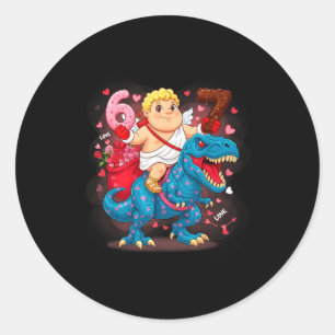 Adesivo Redondo 67 Dia dos Namorados T-rex Meme Cupido Divertido S