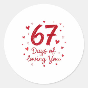 Adesivo Redondo 67 Dias De Amar Você Casal Engraçado Do Dia Dos Na